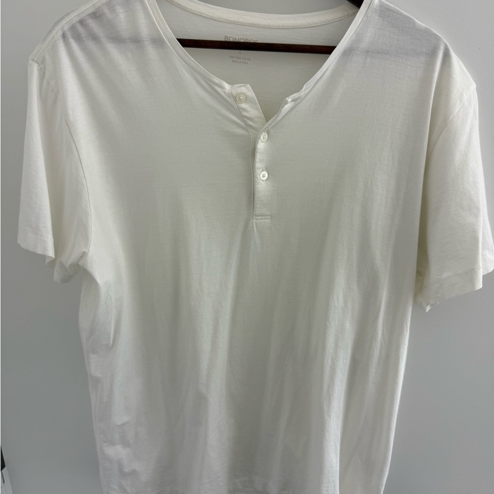Bonobos Men's White Henley Shirt